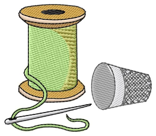 Spool And Thimble Machine Embroidery Design