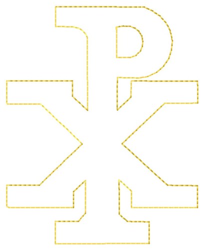 Chi Rho Outline Machine Embroidery Design