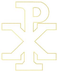Picture of Chi Rho Outline Machine Embroidery Design