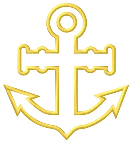 Outline Anchor Machine Embroidery Design