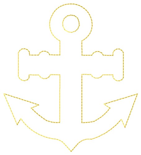 Anchor Outline Machine Embroidery Design