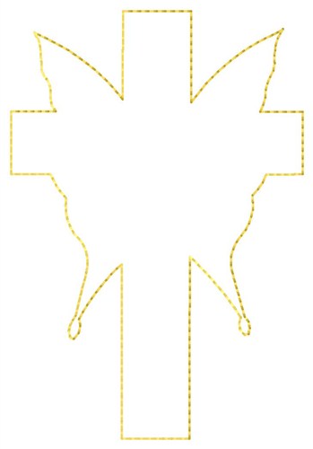 Butterfly Cross Outline Machine Embroidery Design