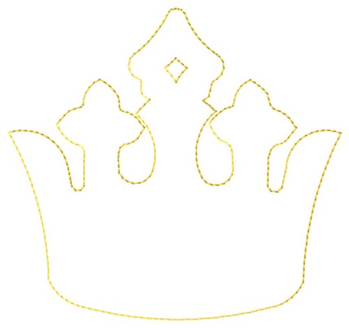 Crown Outline Machine Embroidery Design