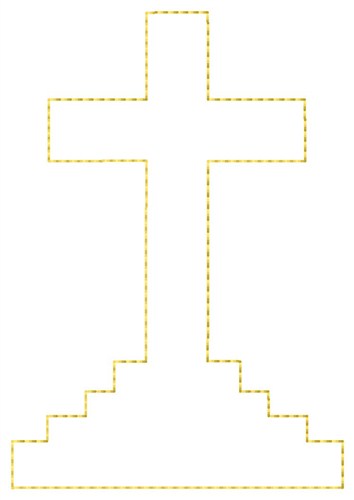 Graded Cross Outline Machine Embroidery Design