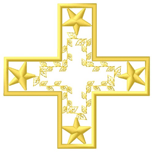 Greek Star Cross Machine Embroidery Design