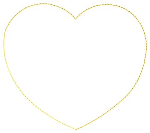 Heart Outline Machine Embroidery Design