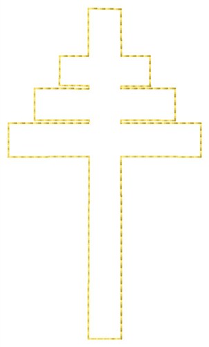 Papal Cross Outline Machine Embroidery Design