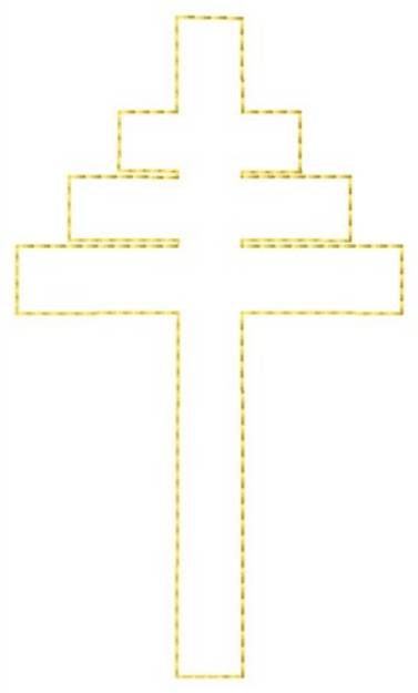 Picture of Papal Cross Outline Machine Embroidery Design
