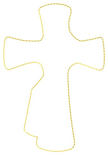 Robed Cross Outline Machine Embroidery Design