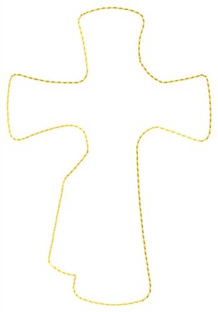 Picture of Robed Cross Outline Machine Embroidery Design