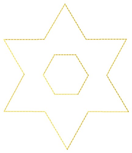 Star Of David Outline Machine Embroidery Design