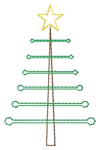 Ladder Christmas Tree Machine Embroidery Design