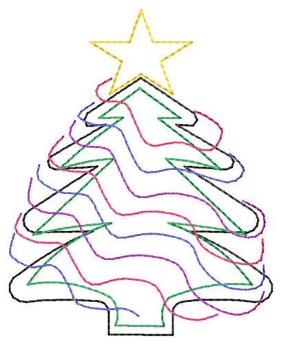 Squiggly Tree Machine Embroidery Design
