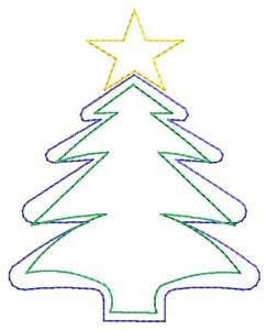 Picture of Tree Outline Machine Embroidery Design