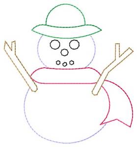 Picture of Snowman Outlilne Machine Embroidery Design