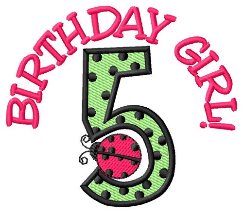 5th Birthday Machine Embroidery Design