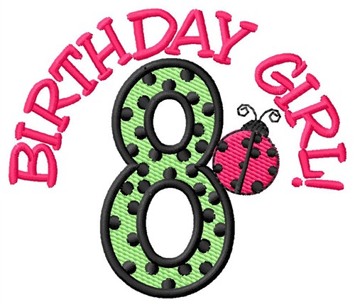 8th Birthday Machine Embroidery Design