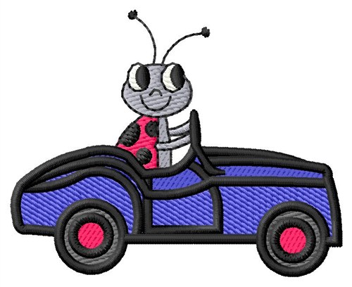 Ladybug Car Machine Embroidery Design