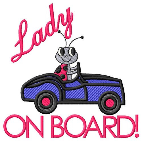 Lady On Board Machine Embroidery Design