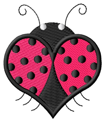 Bug Heart Machine Embroidery Design