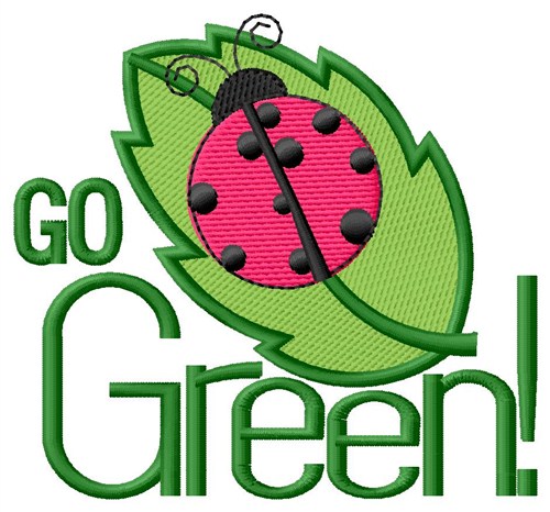 Go Green Machine Embroidery Design