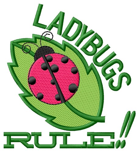 Ladybugs Rule Machine Embroidery Design