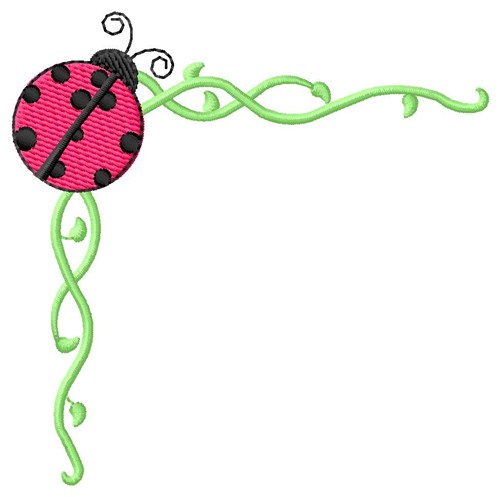 Ladybugn Vine Machine Embroidery Design