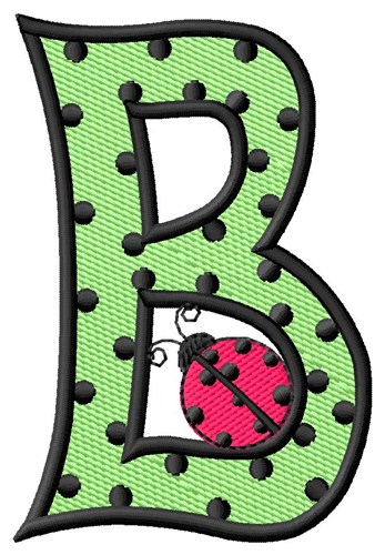 Ladybug Letter B Machine Embroidery Design