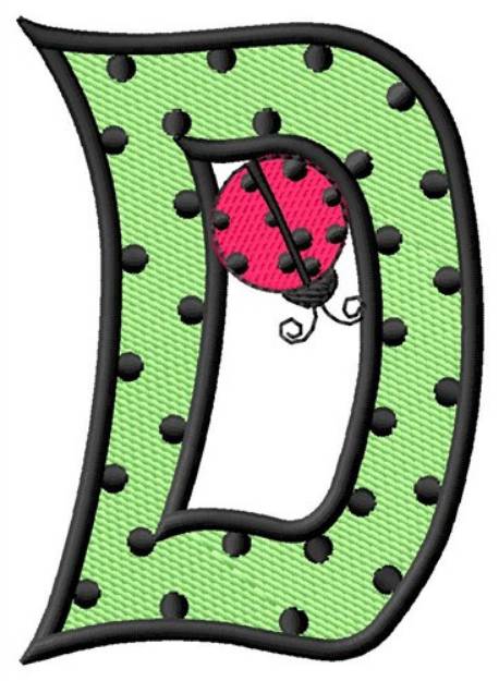 Picture of Ladybug Letter D Machine Embroidery Design