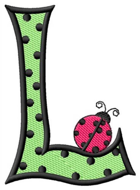 Picture of Ladybug Letter L Machine Embroidery Design