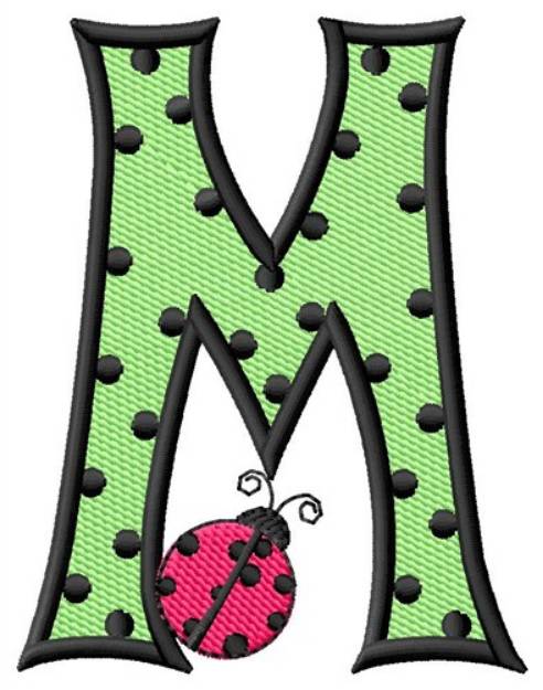 Picture of Ladybug Letter M Machine Embroidery Design