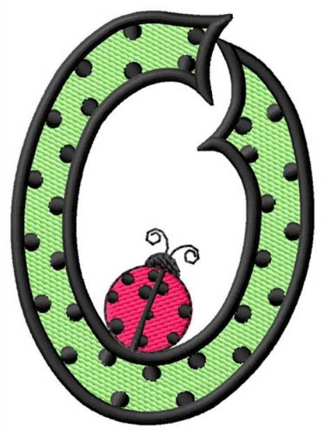 Picture of Ladybug Letter O Machine Embroidery Design