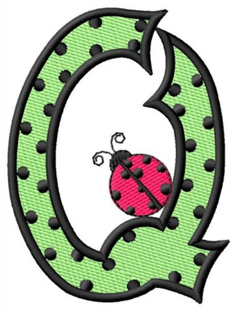 Picture of Ladybug Letter Q Machine Embroidery Design