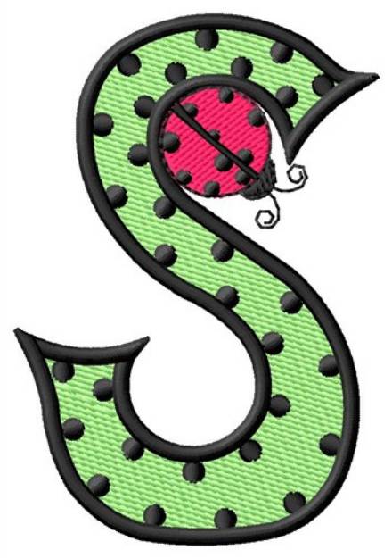 Picture of Ladybug Letter S Machine Embroidery Design