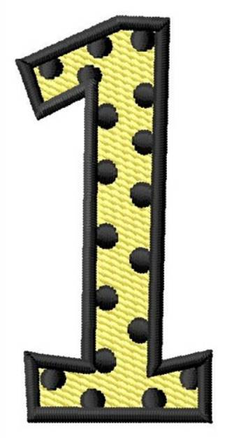 Picture of Polka Dot Number 1 Machine Embroidery Design