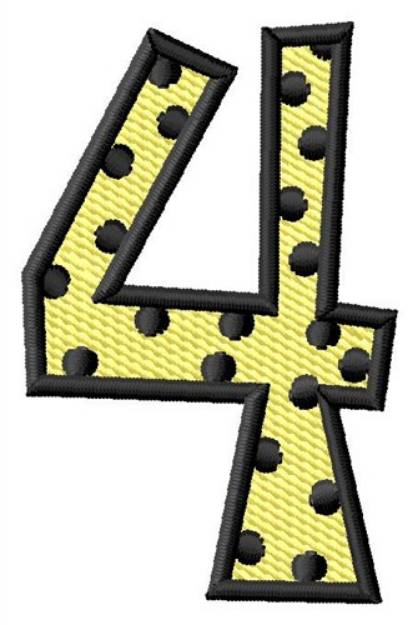 Picture of Polka Dot Number 4 Machine Embroidery Design