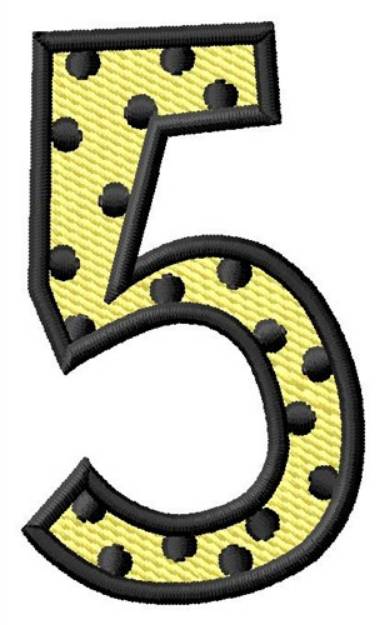 Picture of Polka Dot Number 5 Machine Embroidery Design