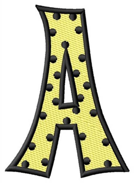 Picture of Polka Dot Letter A Machine Embroidery Design