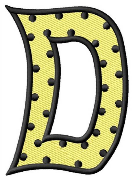 Picture of Polka Dot Letter D Machine Embroidery Design