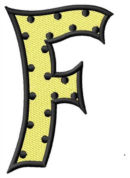 Picture of Polka Dot Letter F Machine Embroidery Design