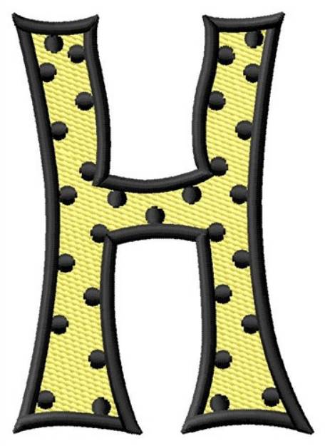 Picture of Polka Dot Letter H Machine Embroidery Design