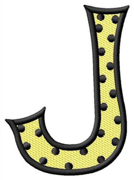 Picture of Polka Dot Letter J Machine Embroidery Design