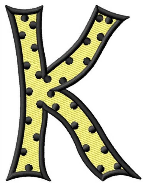Picture of Polka Dot Letter K Machine Embroidery Design