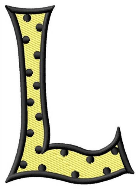 Picture of Polka Dot Letter L Machine Embroidery Design