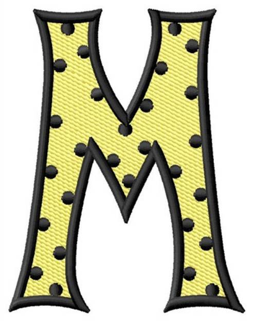 Picture of Polka Dot Letter M Machine Embroidery Design
