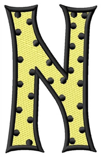 Picture of Polka Dot Letter N Machine Embroidery Design