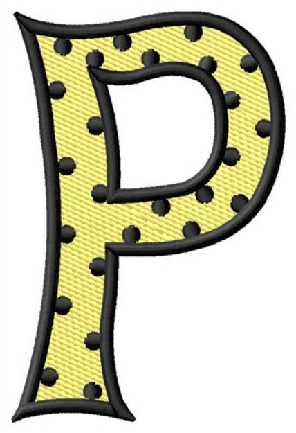Picture of Polka Dot Letter P Machine Embroidery Design