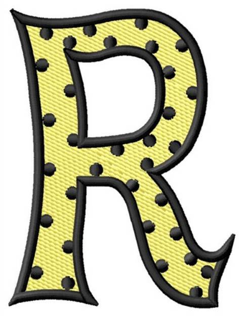 Picture of Polka Dot Letter R Machine Embroidery Design