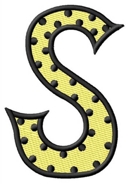 Picture of Polka Dot Letter S Machine Embroidery Design