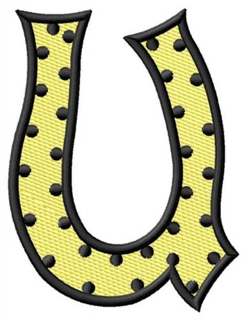Picture of Polka Dot Letter U Machine Embroidery Design